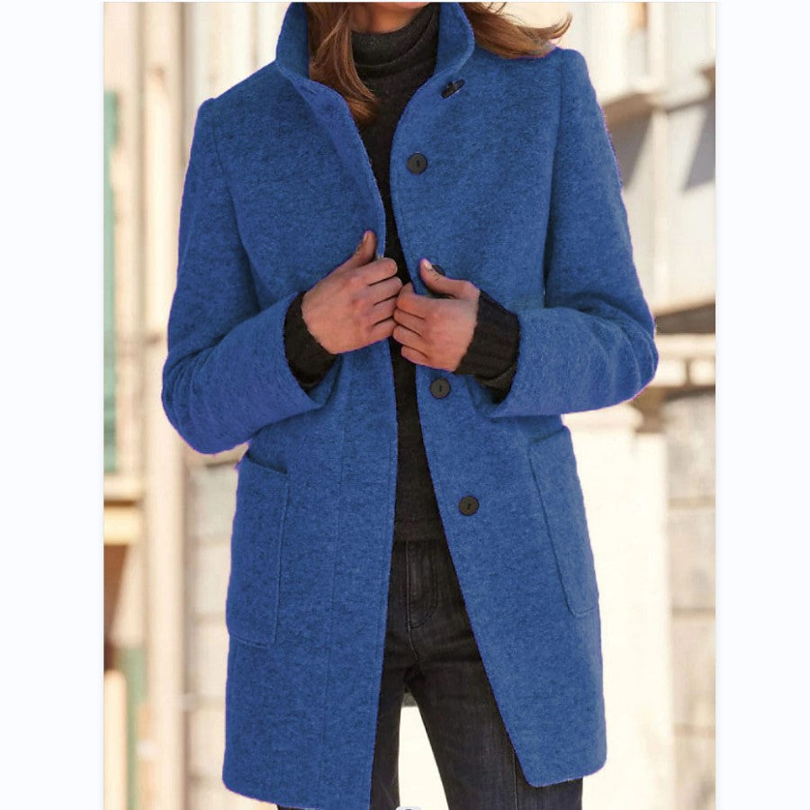 Layla™ - Women's Retro-Inspired Long-Sleeved Windbreaker with Buttons and Stand-Up Collar