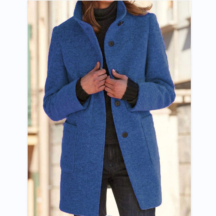 Layla™ - Women's Retro-Inspired Long-Sleeved Windbreaker with Buttons and Stand-Up Collar