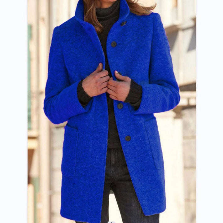 Layla™ - Women's Retro-Inspired Long-Sleeved Windbreaker with Buttons and Stand-Up Collar