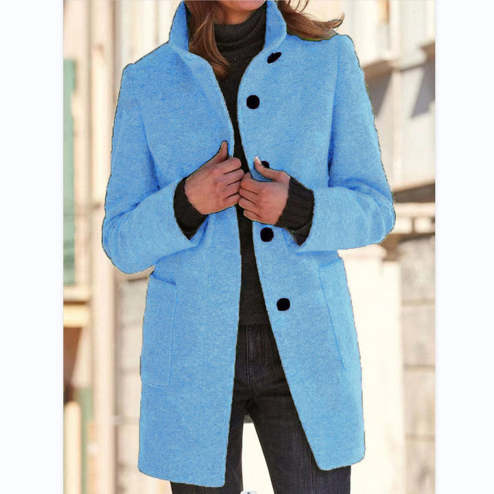 Layla™ - Women's Retro-Inspired Long-Sleeved Windbreaker with Buttons and Stand-Up Collar