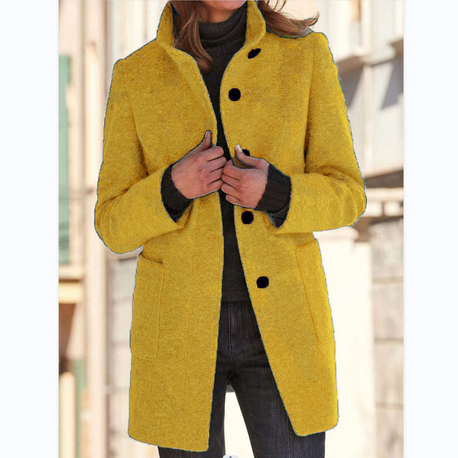 Layla™ - Women's Retro-Inspired Long-Sleeved Windbreaker with Buttons and Stand-Up Collar
