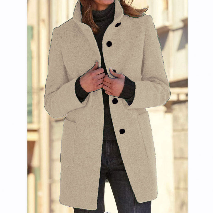 Layla™ - Women's Retro-Inspired Long-Sleeved Windbreaker with Buttons and Stand-Up Collar