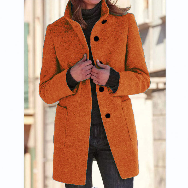 Layla™ - Women's Retro-Inspired Long-Sleeved Windbreaker with Buttons and Stand-Up Collar